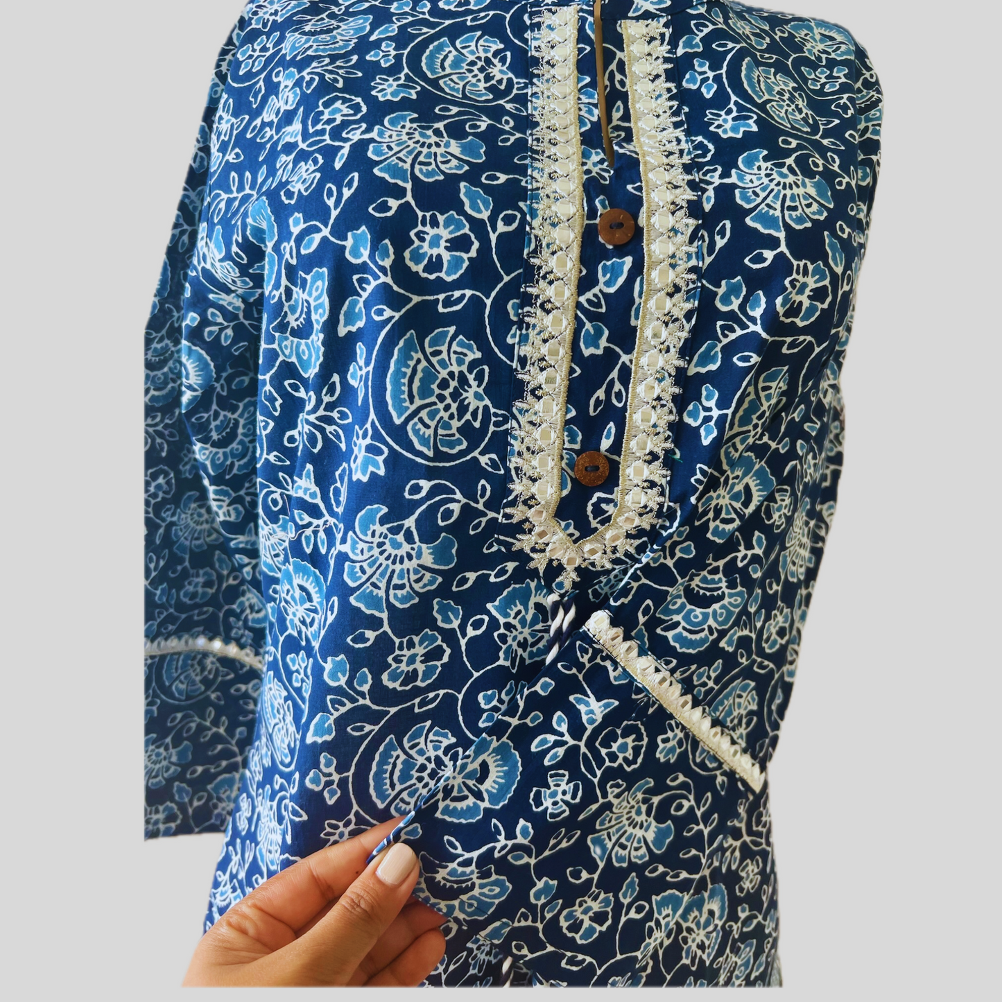 Pure Cotton Tunic with Elegant Lace