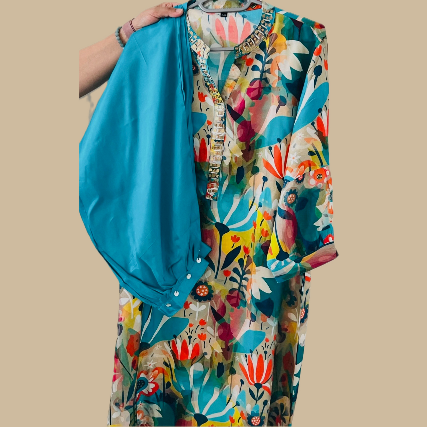 Chic Coord Set with Vibrant Afghani Pant