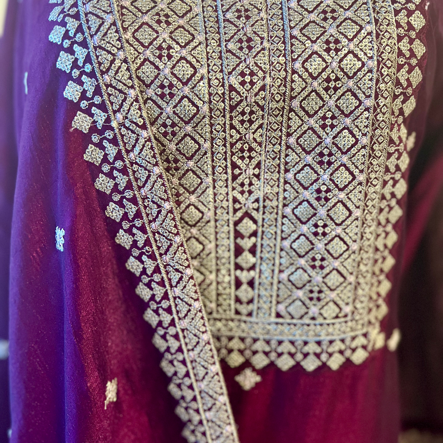 Rayon and Silk Blend 3-Piece Suit in Purple
