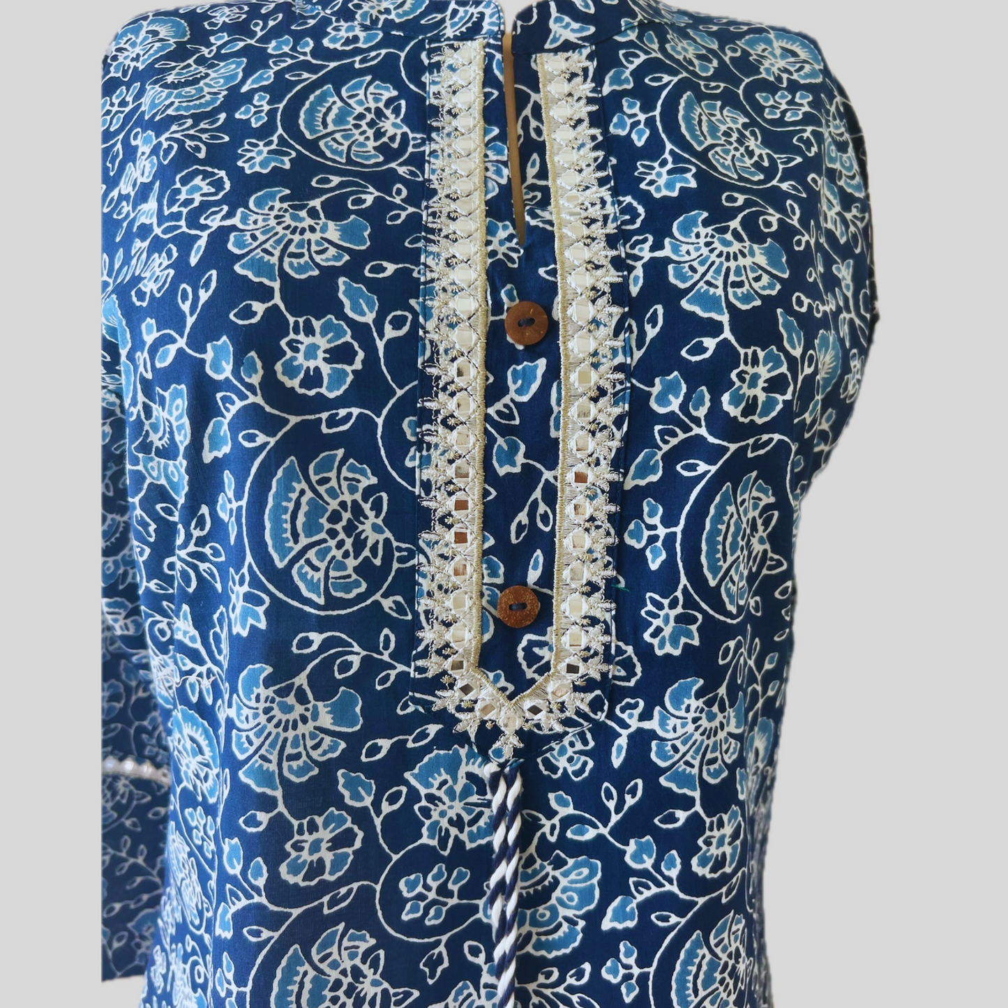 Pure Cotton Tunic with Elegant Lace