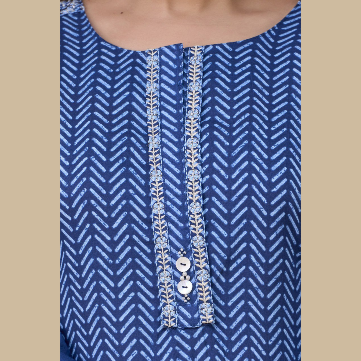 Elegant Pure Cotton 3-Piece Suit in Indigo