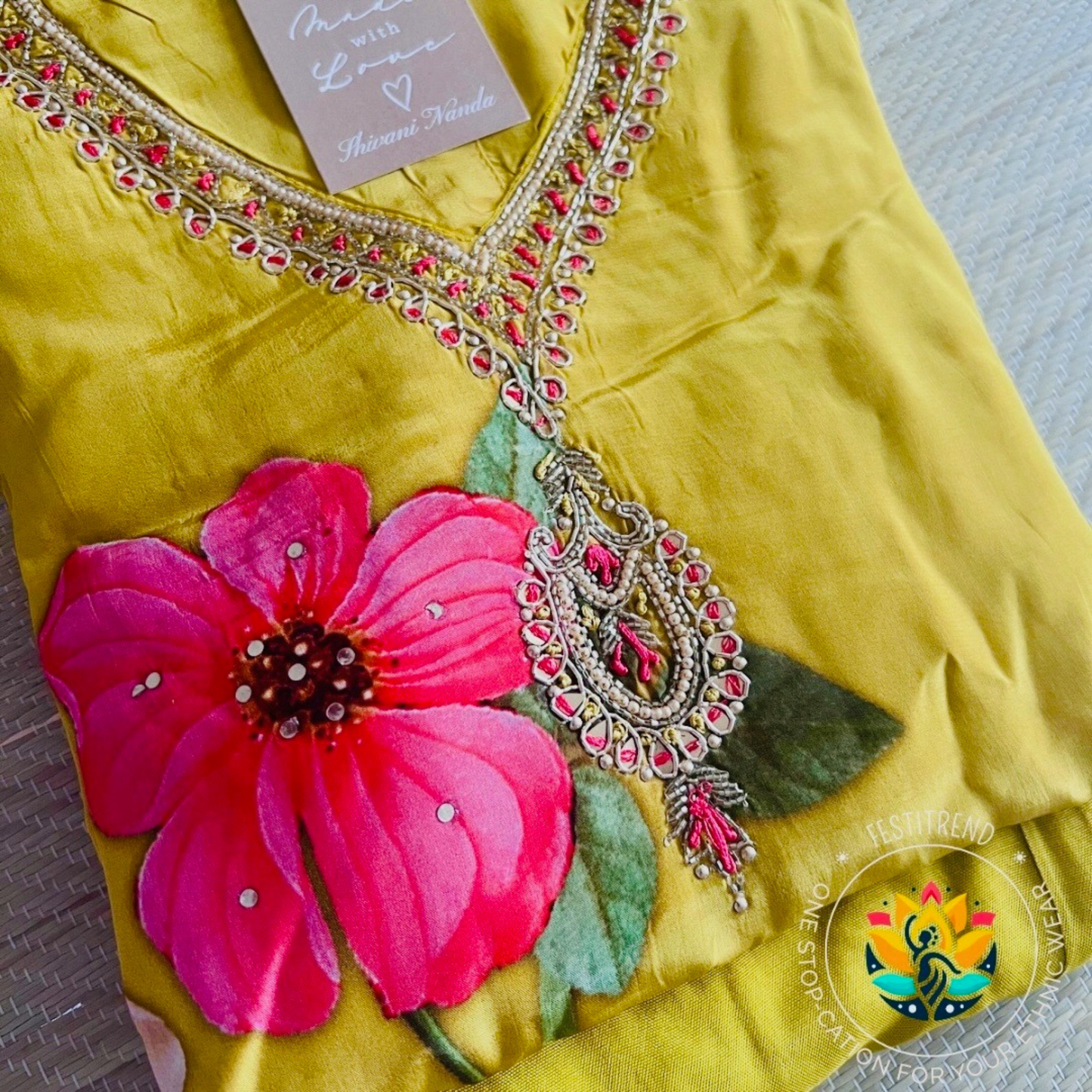 Russian Silk 3-Piece Suit in Yellow