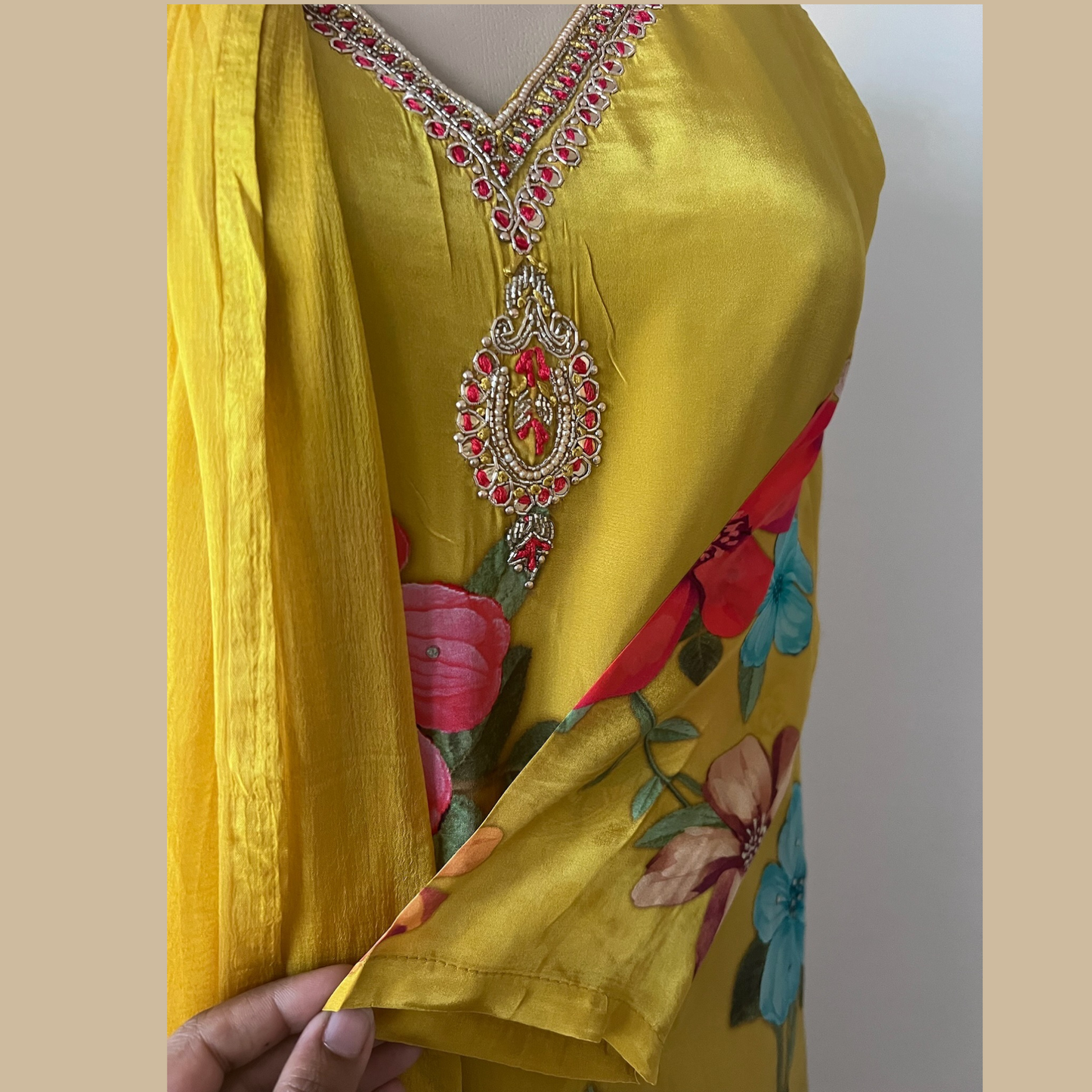 Russian Silk 3-Piece Suit in Yellow