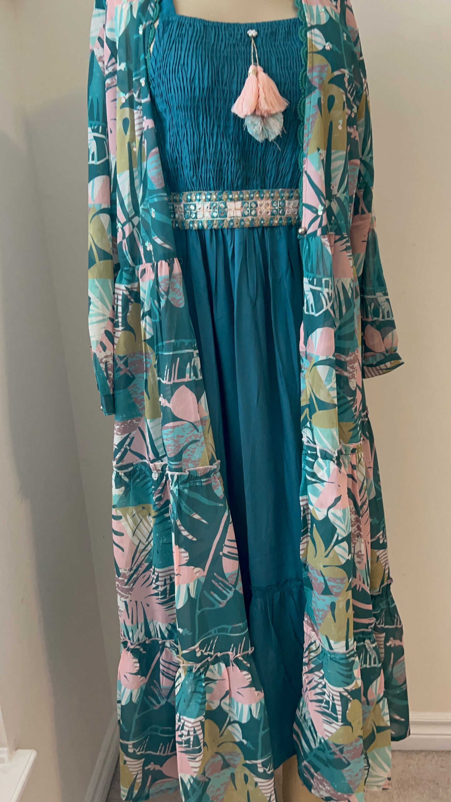 Ethnic 3-Piece Georgette Dress with Intricate Embroidery