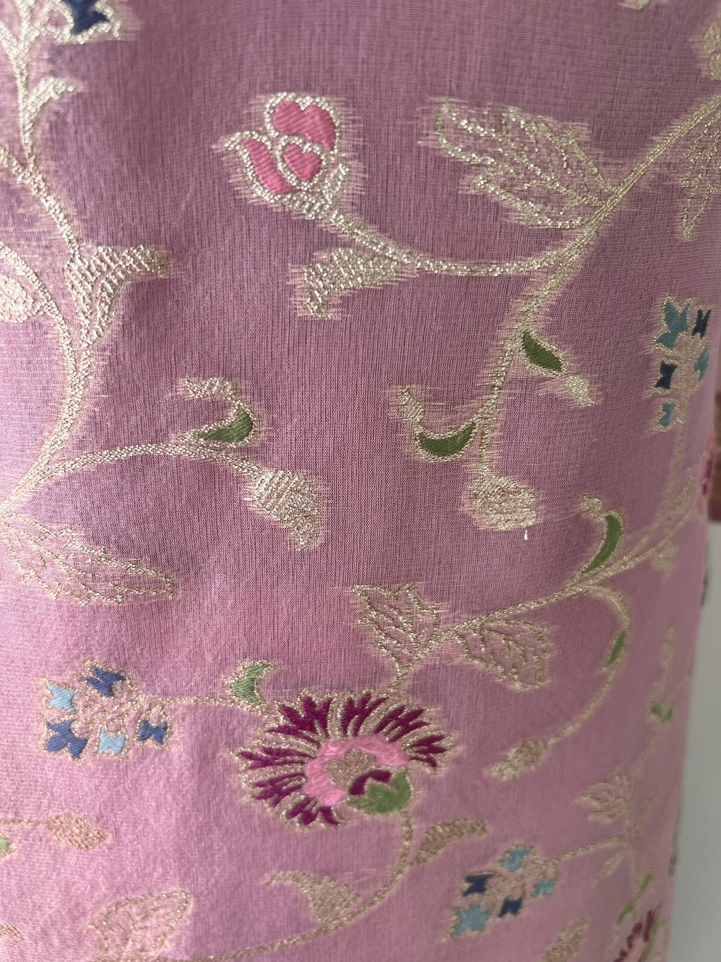 Tissue Silk 3-Piece Suit with Golden Butti Work – Classy Traditional Wear