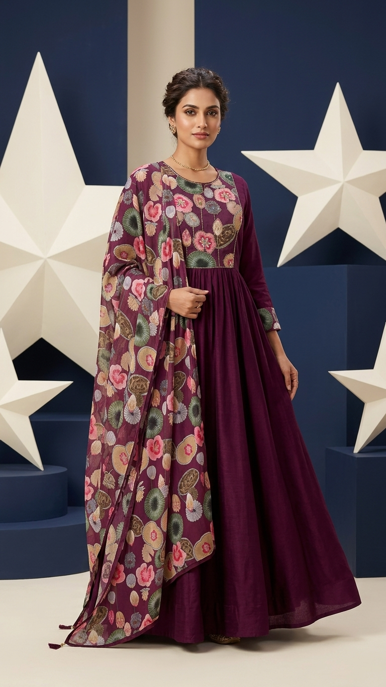 Indian & Pakistani Ethnic Wear Kurta Set with Dupatta – 3 Piece Women's Festive Outfit